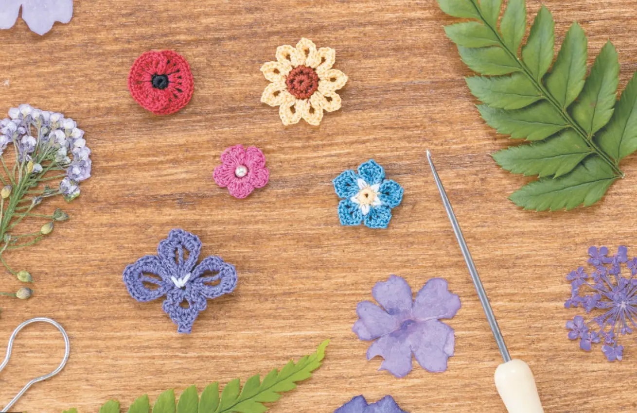 Микровязание крючком: 5 схем для вязания крошечных цветов